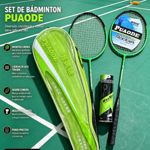 🏸 KIT DE RAQUETAS DE BÁDMINTON PUAODE 🏸