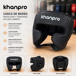 CASCO DE BOXEO NEGRO KAHANPRO