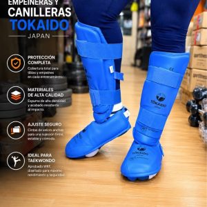 🥋 Canillera + Empeinera Tokaido Azul — Protección Oficial Aprobada para Competición