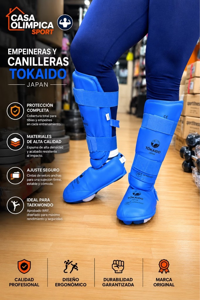 🥋 Canillera + Empeinera Tokaido Azul — Protección Oficial Aprobada para Competición