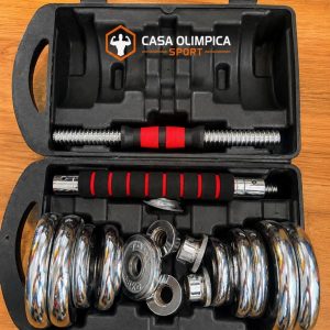 🏋️ Kit de Peso 20 K Cromado — Set Completo Ajustable