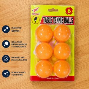 🏓 PAQUETE DE PELOTAS PING PONG X6 – TABLE TENNIS BALLS