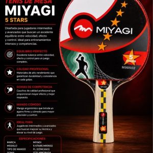 🏓 RAQUETA DE PING PONG MIYAGI 5 STARS