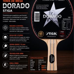 🏓 RAQUETA DE PING PONG STIGA DORADA